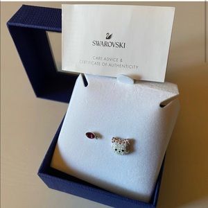 Brand new Swarovski earnings cat and fish